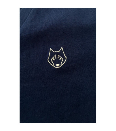 LA014 T-shirt do spania z dekoltem w serek - granatowy