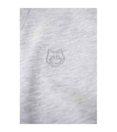 LA014 T-shirt do spania z dekoltem w serek - popielaty