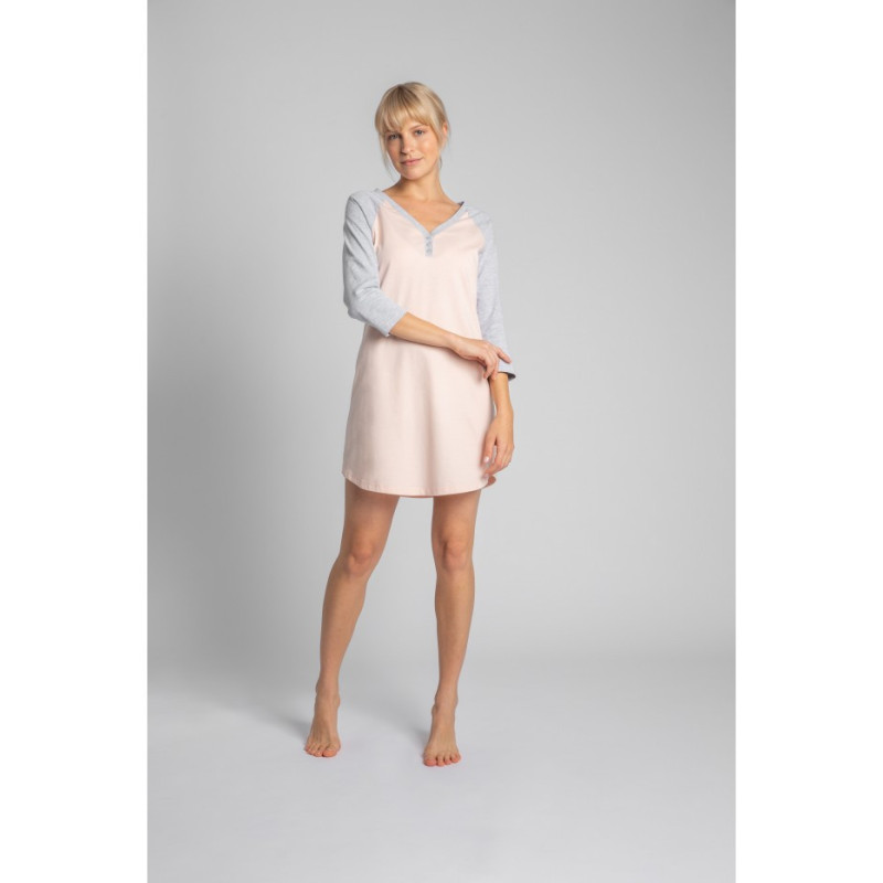 LA018 Bawełniana koszula nocna - brzoskwiniowa