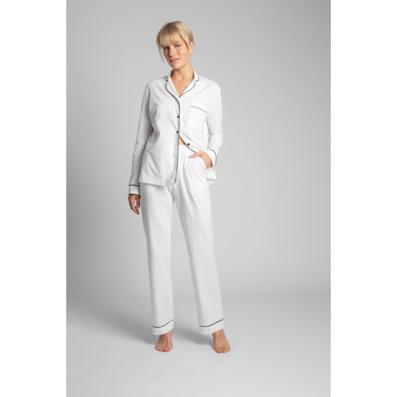 LA020 Bawełniane spodnie od piżamy - ecru