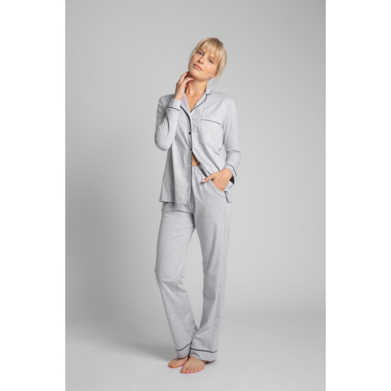 LA020 Bawełniane spodnie od piżamy - popielate