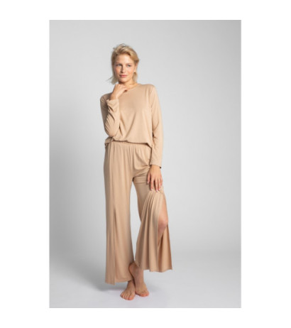 LA026 Spodnie z rozcięciami na nogawkach - cappuccino