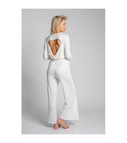 LA026 Spodnie z rozcięciami na nogawkach - ecru