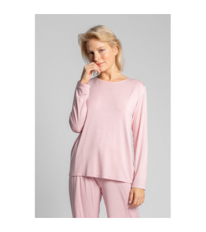 LA027 Bluzka do spania z wycięciem na plecach - różowa