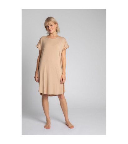 LA030 Koszula nocna z falbankami - cappuccino