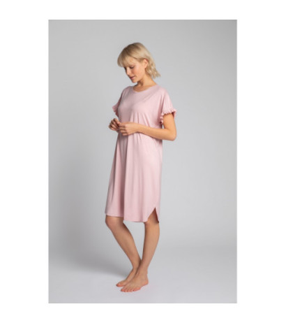 LA030 Koszula nocna z falbankami - różowa