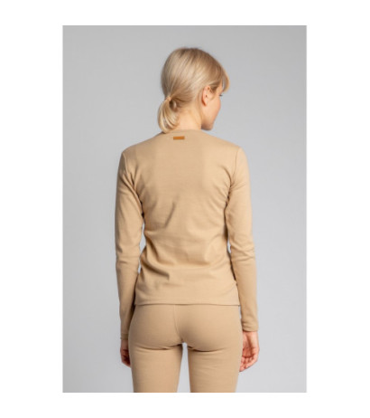 LA034 Bawełniana bluzka z długimi rękawami - cappuccino