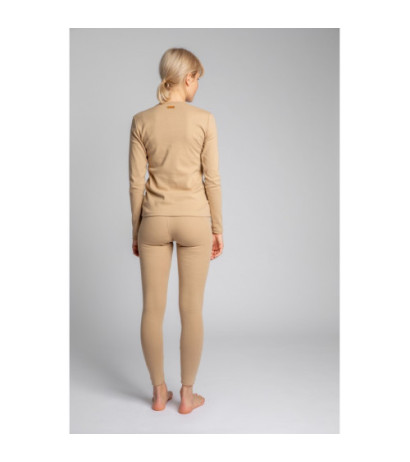 LA034 Bawełniana bluzka z długimi rękawami - cappuccino