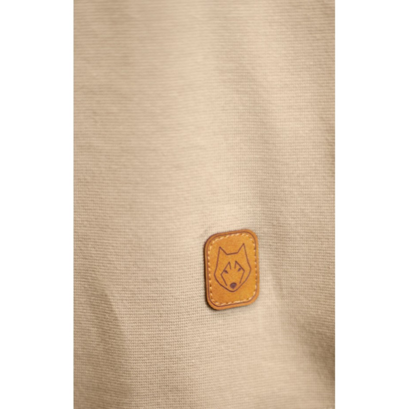 LA037 Bawełniana bluza z dzianiny prążkowanej - cappuccino