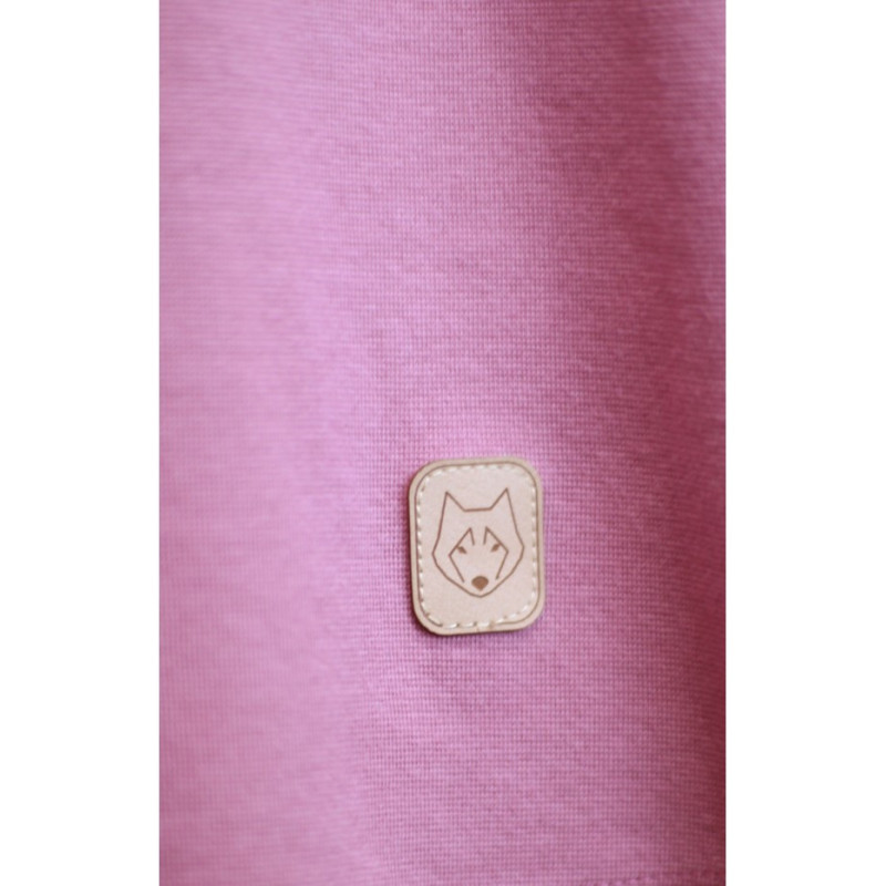 LA037 Bawełniana bluza z dzianiny prążkowanej - wrzosowa