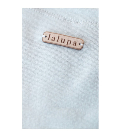 LA039 Bawełniana sukienka z dzianiny prążkowanej - popielata