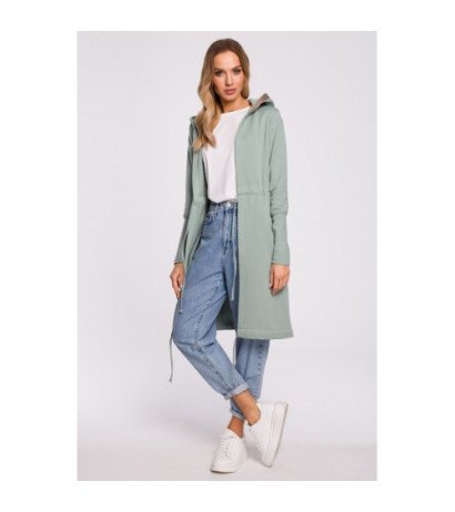 M582 Długa Bluza Z Kapturem - miętowa