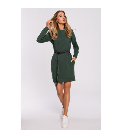 M590 Sukienka Z Regulowanym Paskiem - militarna zieleń