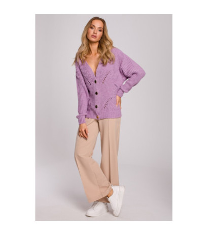 M594 Ažūrinis raštuotas megztinis - Lilac