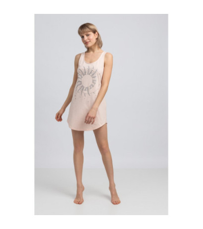 LA050 Bawełniana koszulka nocna - brzoskwiniowa