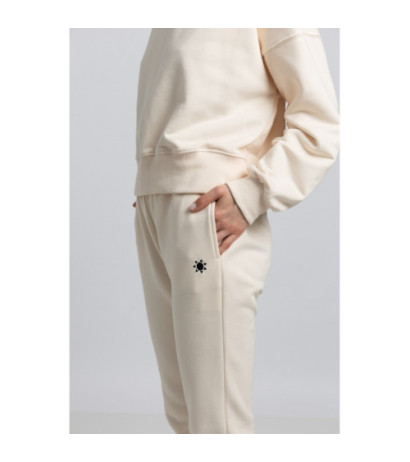 LA055 Spodnie typu Joggers ze ściągaczem - waniliowe