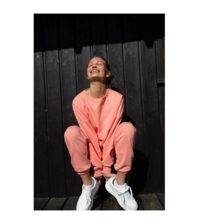 LA057 Bluza z wilkiem - koralowa