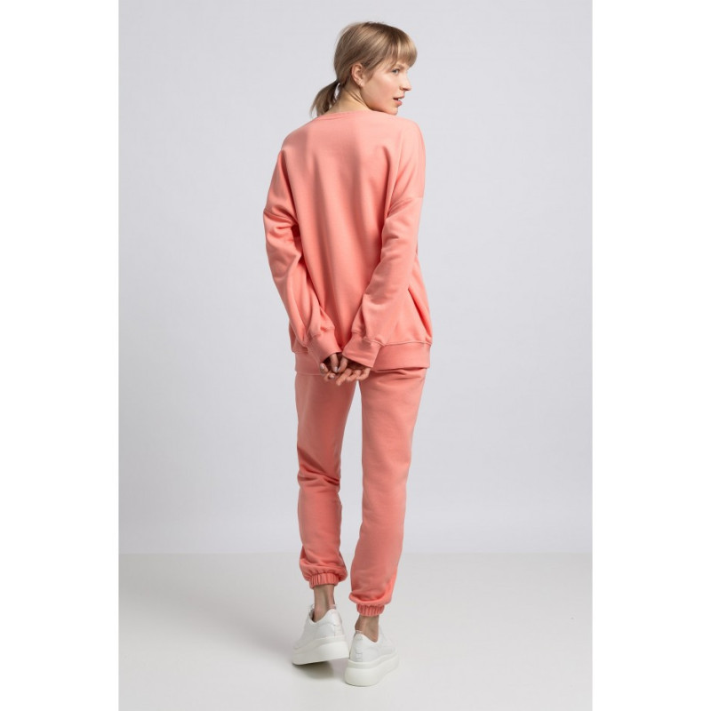 LA057 Bluza z wilkiem - koralowa