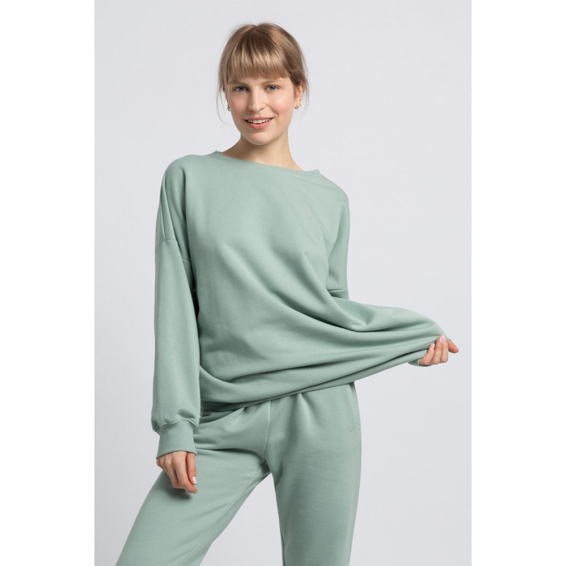 LA057 Bluza z wilkiem - miętowa