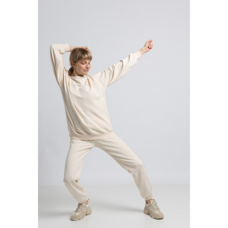 LA057 Bluza z wilkiem - waniliowa