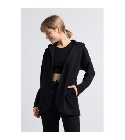 LA058 Bluza bez zapięcia z kapturem - czarna