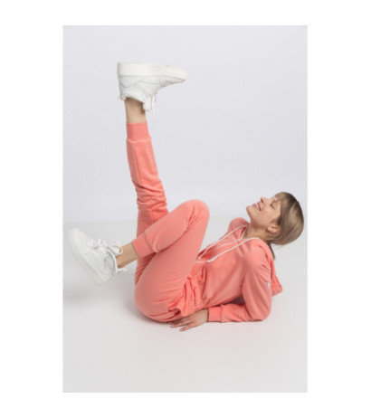 LA059 Kombinezon z kapturem i zamkiem - koralowy