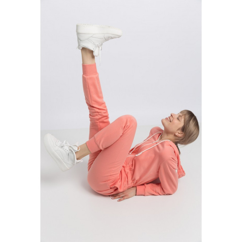 LA059 Kombinezon z kapturem i zamkiem - koralowy