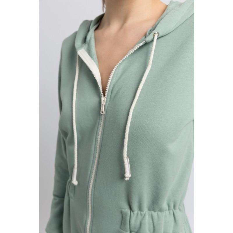 LA059 Kombinezon z kapturem i zamkiem - miętowy