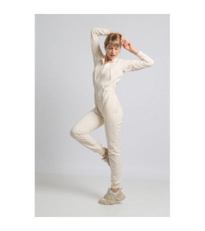 LA059 Kombinezon z kapturem i zamkiem - waniliowy