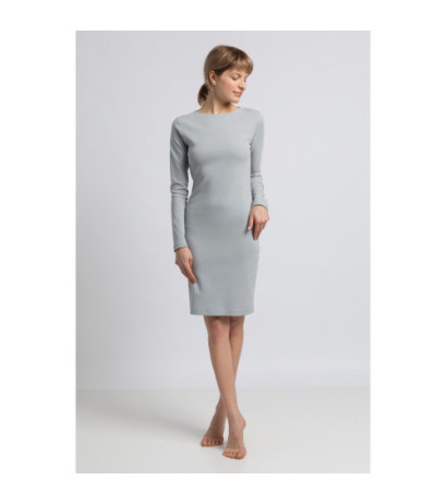 LA060 Sukienka z wycięciem na plecach - popielata