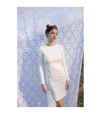 LA060 Sukienka z wycięciem na plecach - ecru