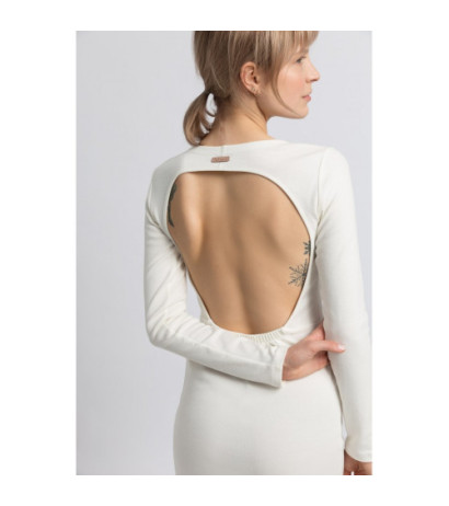 LA060 Sukienka z wycięciem na plecach - ecru