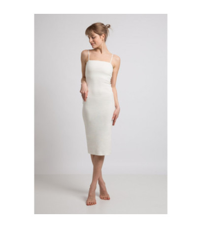 LA062 Sukienka na cienkich ramiączkach - ecru