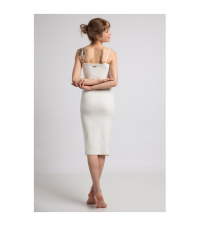 LA062 Sukienka na cienkich ramiączkach - ecru