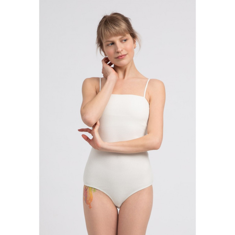 LA063 Body na cienkich ramiączkach - ecru