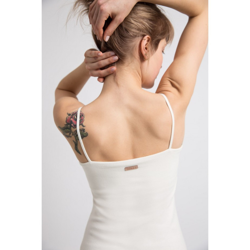 LA063 Body na cienkich ramiączkach - ecru