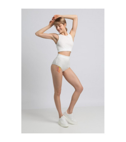 LA066 Bawełniane figi z wysokim stanem - białe
