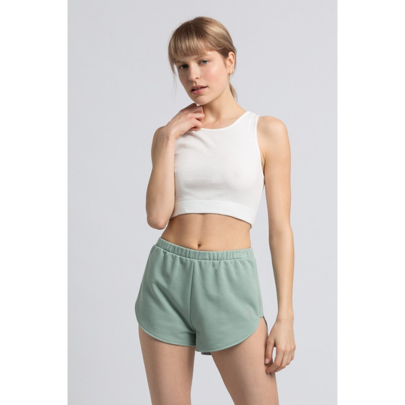 LA067 Bawełniany krótki top - biały