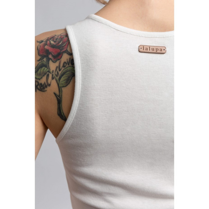 LA067 Bawełniany krótki top - biały