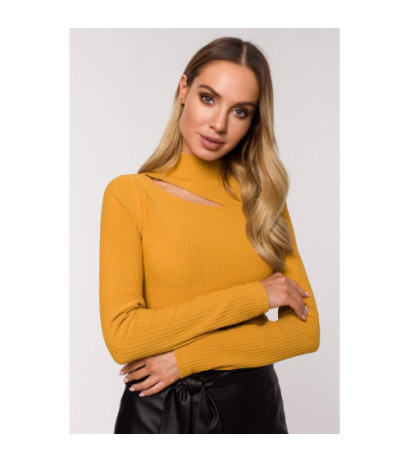 M608 Golf z wycięciem - musztardowy