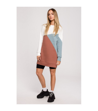 M618 Sukienka trójkolorowa - model 4