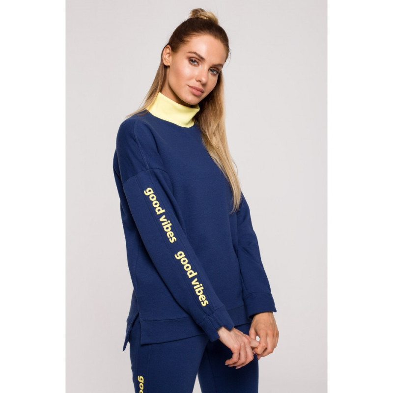 M620 Bluza z logo GOOD VIBES - atramentowa