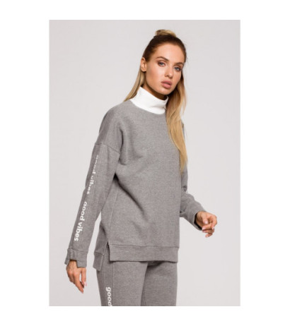 M620 Bluza z logo GOOD VIBES - szara