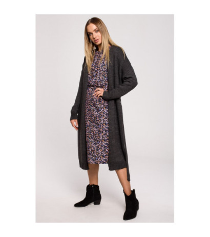 M633 Kardigan z paskiem - grafitowy