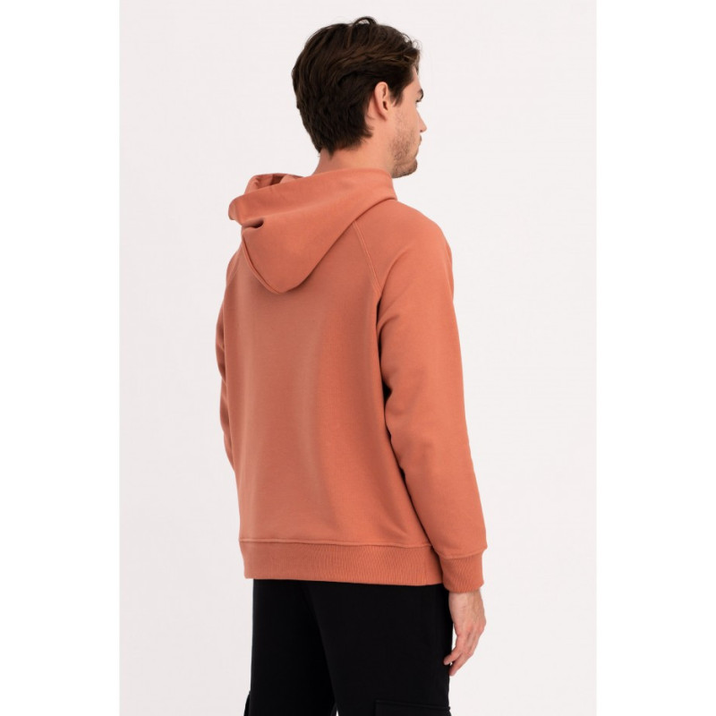 B198 Bluza z kapturem kangurek UNISEX - ceglasta