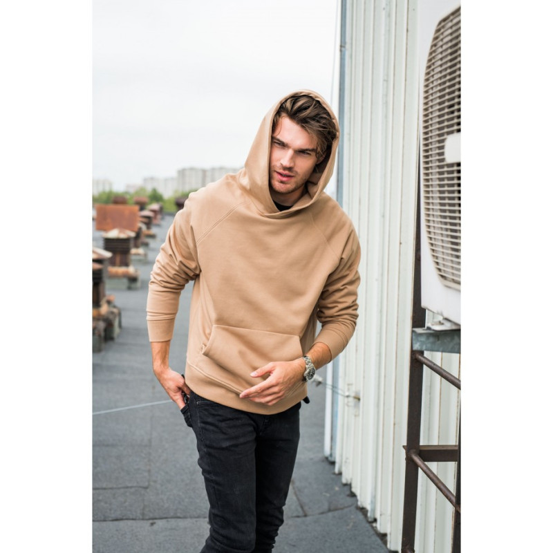B198 Bluza z kapturem kangurek UNISEX - orzechowa