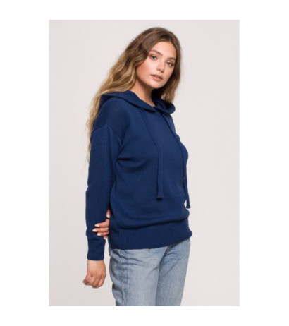 BK073 Sweter z kapturem - granatowy