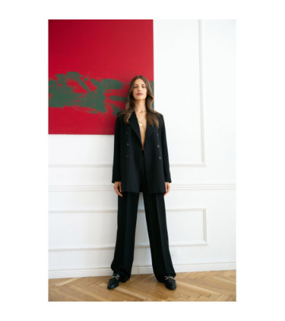 S283 Spodnie klasyczne na kant - czarne