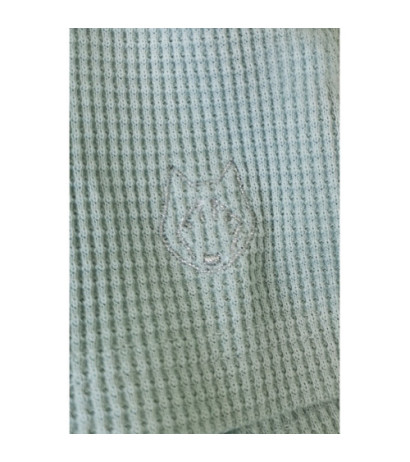 LA074 Szorty do spania z dzianiny wafelek - szałwia