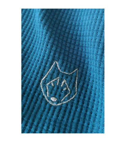 LA075 Spodnie z dzianiny wafelek - morski